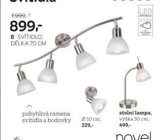 8 série svítidel, délka 70 cm