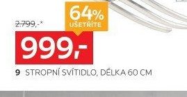 9 stropní svítidlo, délka 60 cm