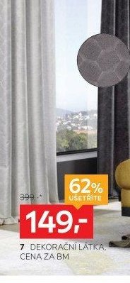 7 DEKORAČNÍ LÁTKA, CENA ZA BM