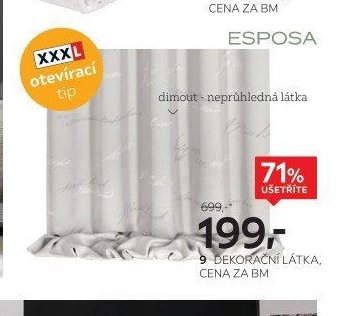 9 DEKORAČNÍ LÁTKA, CENA ZA BM