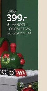 5 VÁNOČNÍ LOKOMOTIVA, 28X26X11,1 CM