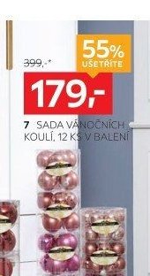 7 SADA VÁNOČNÍCH KOULÍ, 12 KS V BALENÍ