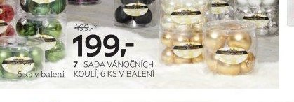 7 SADA VÁNOČNÍCH KOULÍ, 6 KS V BALENÍ