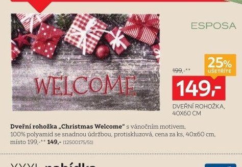 Dveřní rohožka „Christmas Welcome“