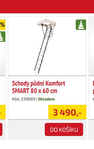 Schody půdní Komfort SMART 80 x 60 cm
