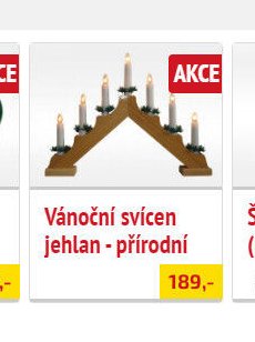 Vánoční svícen jehlan - přírodní