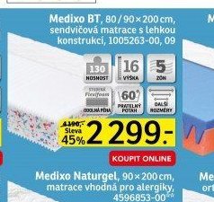Medixo BT, 80/90x200 cm, sendvičová matrace