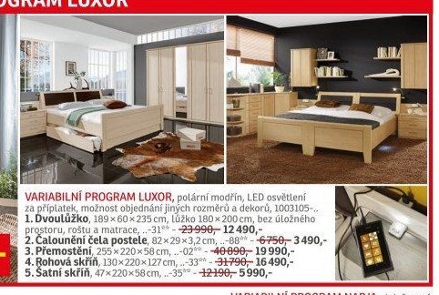 Variabilní program LUXOR - 2. Čalounění čela postele