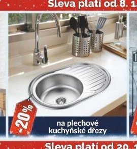 plechové kuchyňské dřezy