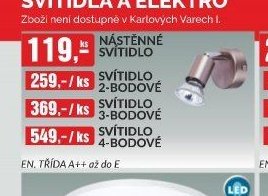 Nástěnné svítidlo (1-bodové, 2-bodové, 3-bodové, 4-bodové)