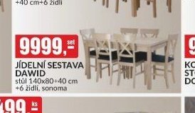 JÍDELNÍ SESTAVA DAWID