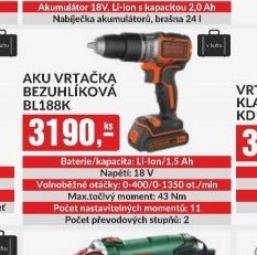 Aku vrtací šroubovák / Aku úhlová bruska BL188K