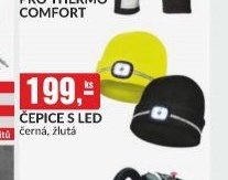 Čepice s LED černá, žlutá