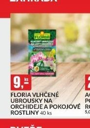 FLORIA VLHČENÉ UBROUSKY NA ORCHIDEJE A POKOJOVÉ ROSTLINY 40 ks