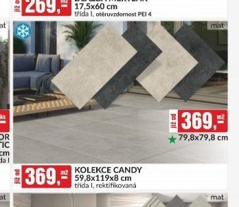 KOLEKCE CANDY 59,8x119x8 cm, třída I, rektifikovaná