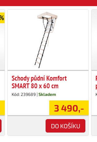 Schody půdní Komfort SMART 80 x 60 cm