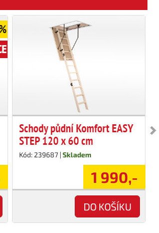 Schody půdní Komfort EASY STEP 120 x 60 cm
