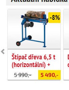 Štípač dřeva 6,5 t (horizontální) +