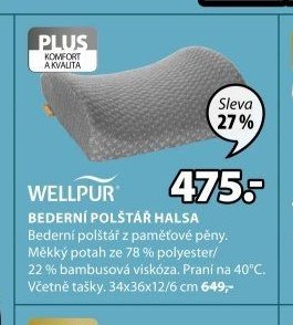 WELLPUR BEDERNÍ POLŠTÁŘ HALSA