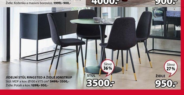 JÍDELNÍ STŮL RINGSTED A ŽIDLE JONSTRUP