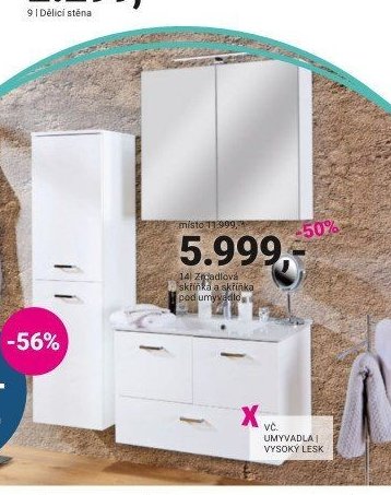 Zrcadlová skříňka a skříňka pod umyvadlo