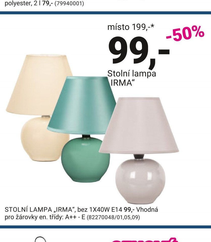 Stolní lampa IRMA
