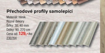 Přechodové profily samolepící