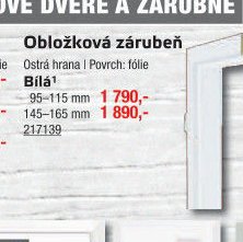 Obložková zárubeň Bílá
