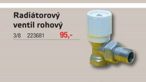 Radiátorový ventil rohový
