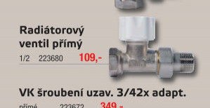 Radiátorový ventil přímý