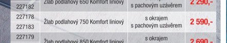 Žlab podlahový 750 Komfort liniový