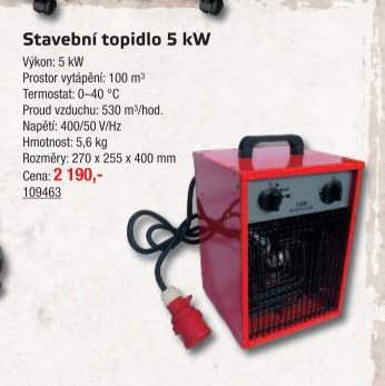 Stavební topidlo 5 kW