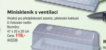 Miniskleník s ventilací