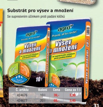 Substrát pro výsev a množení