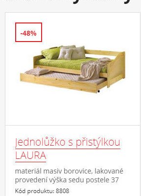 Jednolůžko s přistýlkou LAURA