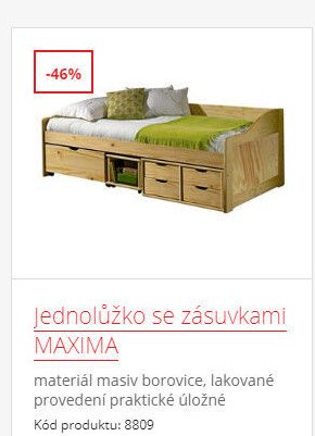 Jednolůžko se zásuvkami MAXIMA