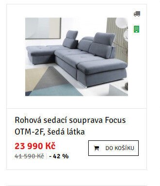 Rohová sedací souprava Focus OTM-2F, šedá látka