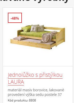 Jednolůžko s přistýlkou LAURA