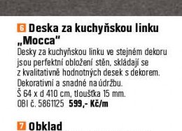 Deska za kuchyňskou linku „Mocca“