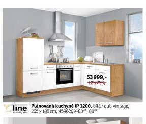 Plánovaná kuchyně IP 1200, bílá / dub vintage