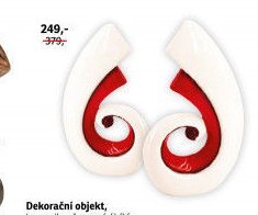 Dekorační objekt, keramika, červená/bílá