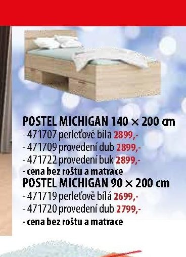 POSTEL MICHIGAN 140 x 200 cm / 90 x 200 cm