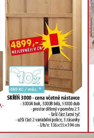 SKŘÍŇ 3000 - cena včetně nástavce
