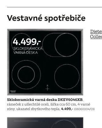 Sklokeramická varná deska DKEV6046XB