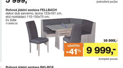 Rohová jídelní sestava FELLBACH
