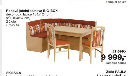 Rohová jídelní sestava BIG-BOX