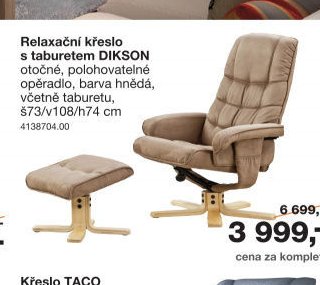 Relaxační křeslo s taburetem DIKSON