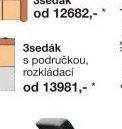 3sedák s područkou, rozkládací