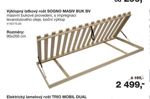 Výklopný laťkový rošt SOGNO MASIV BUK BV