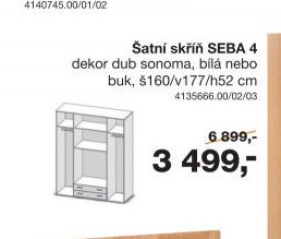 Šatní skříň SEBA 4